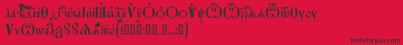 FeofanUcs Font – Black Fonts on Red Background