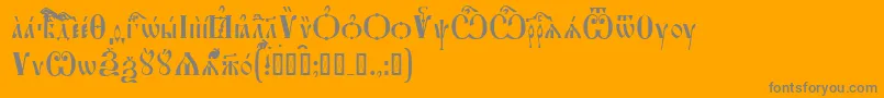 FeofanUcs Font – Gray Fonts on Orange Background
