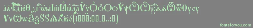 FeofanUcs Font – Green Fonts on Gray Background