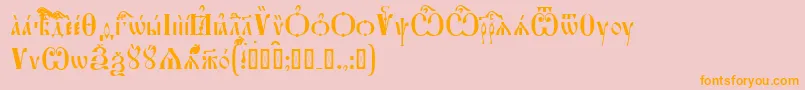 FeofanUcs-Schriftart – Orangefarbene Schriften auf rosa Hintergrund