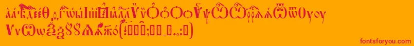 フォントFeofanUcs – オレンジの背景に赤い文字