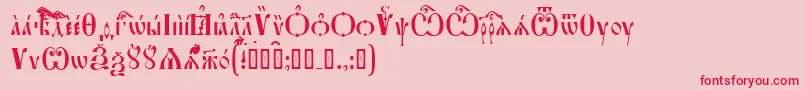 FeofanUcs-Schriftart – Rote Schriften auf rosa Hintergrund