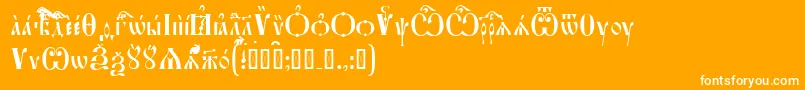 FeofanUcs Font – White Fonts on Orange Background