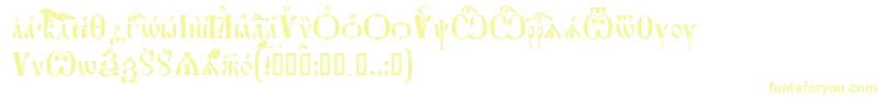 FeofanUcs Font – Yellow Fonts on White Background