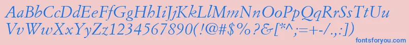 SimonciniGaramondLtItalic Font – Blue Fonts on Pink Background