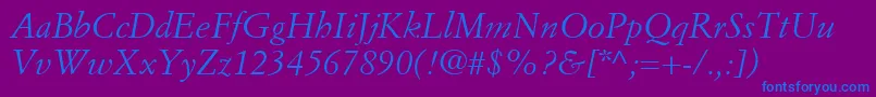 SimonciniGaramondLtItalic Font – Blue Fonts on Purple Background