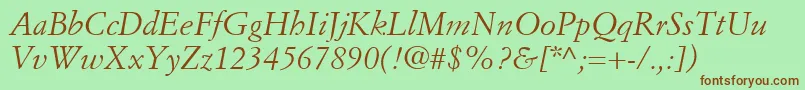 SimonciniGaramondLtItalic Font – Brown Fonts on Green Background