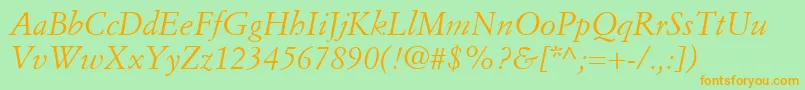 SimonciniGaramondLtItalic Font – Orange Fonts on Green Background