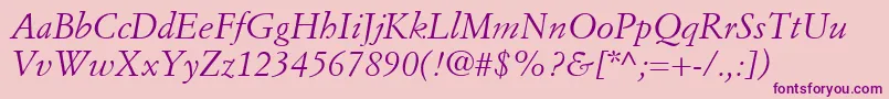 SimonciniGaramondLtItalic Font – Purple Fonts on Pink Background