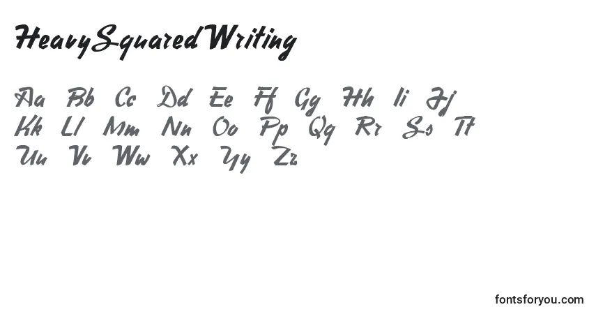 Schriftart HeavySquaredWriting (113972) – Alphabet, Zahlen, spezielle Symbole