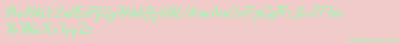 HeavySquaredWriting-Schriftart – Grüne Schriften auf rosa Hintergrund