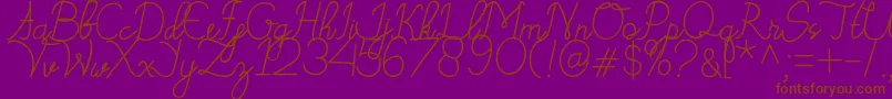 フォントBudapest – 紫色の背景に茶色のフォント