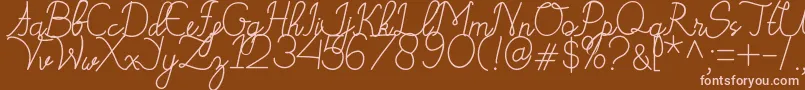 Weitere Informationen zur Budapest-Schriftart Budapest-Schriftart – Rosa Schriften auf braunem Hintergrund