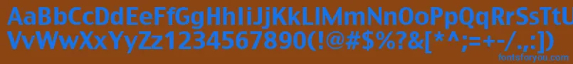 フォントRostislavc – 茶色の背景に青い文字
