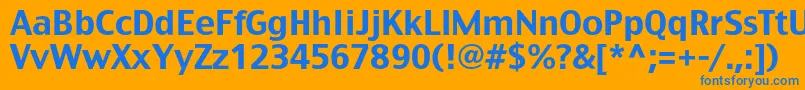 フォントRostislavc – オレンジの背景に青い文字