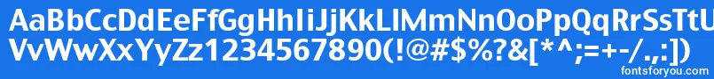 フォントRostislavc – 青い背景に白い文字