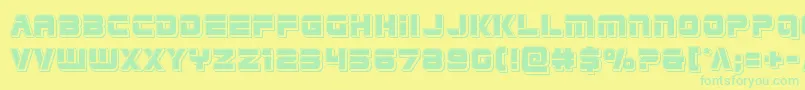 Edgeracerpunch Font – Green Fonts on Yellow Background