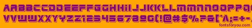 Edgeracerpunch-Schriftart – Violette Schriften auf orangefarbenem Hintergrund