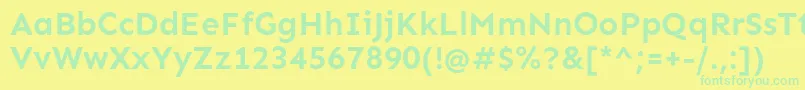 SenBold-Schriftart – Grüne Schriften auf gelbem Hintergrund