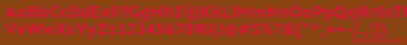 フォントSenBold – 赤い文字が茶色の背景にあります。
