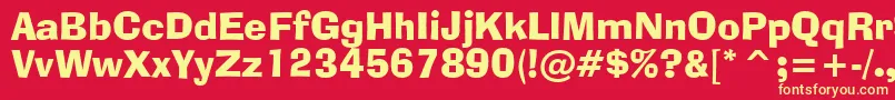 AdLibWin95bt Font – Yellow Fonts on Red Background