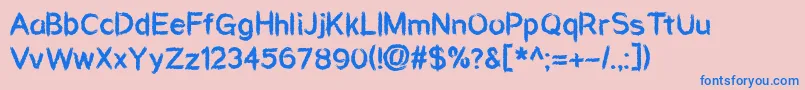Fonte AardvarkSk8 – fontes azuis em um fundo rosa