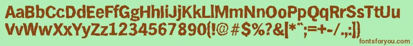 HamburgrandomXboldRegular Font – Brown Fonts on Green Background