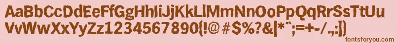 HamburgrandomXboldRegular Font – Brown Fonts on Pink Background