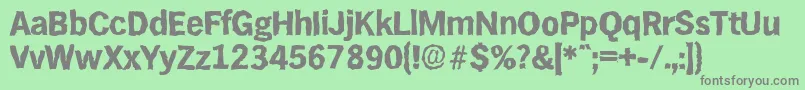 HamburgrandomXboldRegular Font – Gray Fonts on Green Background