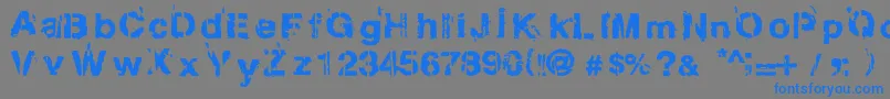 フォントGregphix – 灰色の背景に青い文字