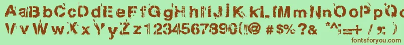 Gregphix Font – Brown Fonts on Green Background