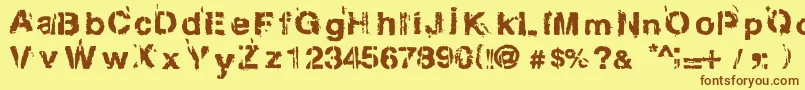 Gregphix Font – Brown Fonts on Yellow Background