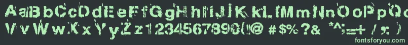 Gregphix-fontti – vihreät fontit mustalla taustalla