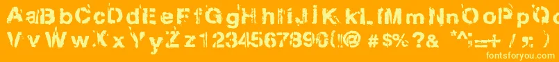 Gregphix-Schriftart – Gelbe Schriften auf orangefarbenem Hintergrund