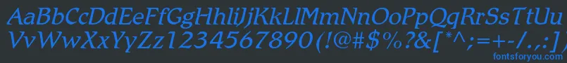 RomicstdLightitalic Font – Blue Fonts on Black Background