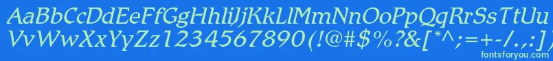 Шрифт RomicstdLightitalic – зелёные шрифты на синем фоне
