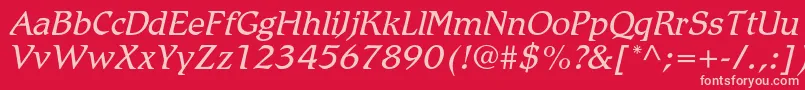 fuente RomicstdLightitalic – Fuentes Rosadas Sobre Fondo Rojo