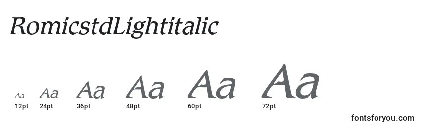 RomicstdLightitalic Font Sizes