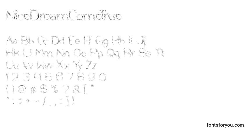 A fonte NiceDreamComeTrue – alfabeto, números, caracteres especiais