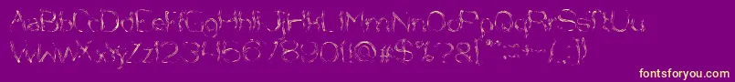 NiceDreamComeTrue-Schriftart – Gelbe Schriften auf violettem Hintergrund