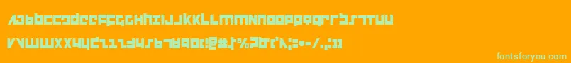 FlightCorpsCondensed-fontti – vihreät fontit oranssilla taustalla