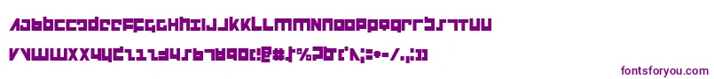 Czcionka FlightCorpsCondensed – fioletowe czcionki na białym tle