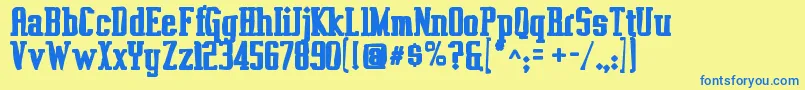 Vahikaink Font – Blue Fonts on Yellow Background