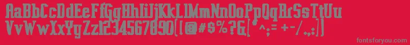 Fonte Vahikaink – fontes cinzas em um fundo vermelho