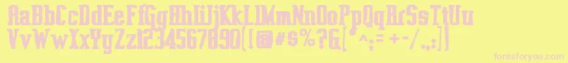 Vahikaink-Schriftart – Rosa Schriften auf gelbem Hintergrund
