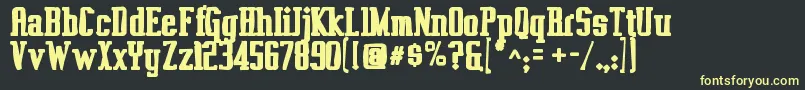フォントVahikaink – 黒い背景に黄色の文字