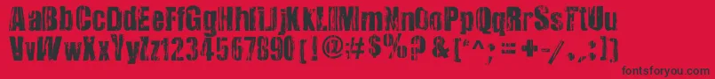 VeryDamaged Font – Black Fonts on Red Background
