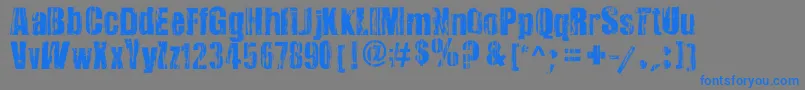 VeryDamaged Font – Blue Fonts on Gray Background