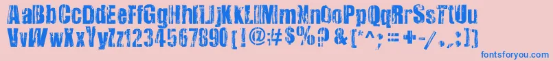 VeryDamaged Font – Blue Fonts on Pink Background