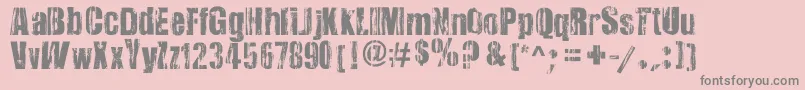 VeryDamaged-Schriftart – Graue Schriften auf rosa Hintergrund